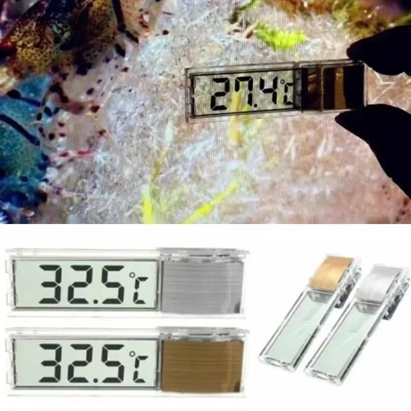Aquarium Planted Seeds - 1/2/3/4 ชิ้น เทอร์โมมิเตอร์ตู้ปลา 3D ดิจิตอล LED