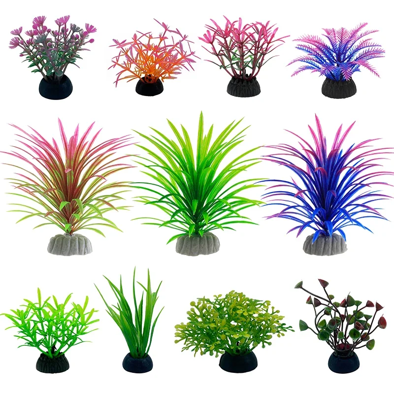Aquarium Plant Roots - PVC Aquarium ตกแต่งจําลองประดิษฐ์ใบพืชวัสดุป้องกันสิ่งแวดล้อม Aquarium อุปกรณ์ตกแต่ง