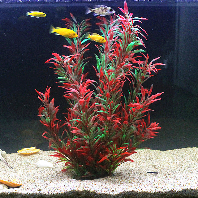 Aquarium Plant Roots - 50 ซม.ถังปลาประดิษฐ์พืชหายากAquariumปลอมไม้ไผ่น้ําหญ้าพลาสติกสีม่วงสีเขียวหญ้าน้ําภูมิทัศน์Decor