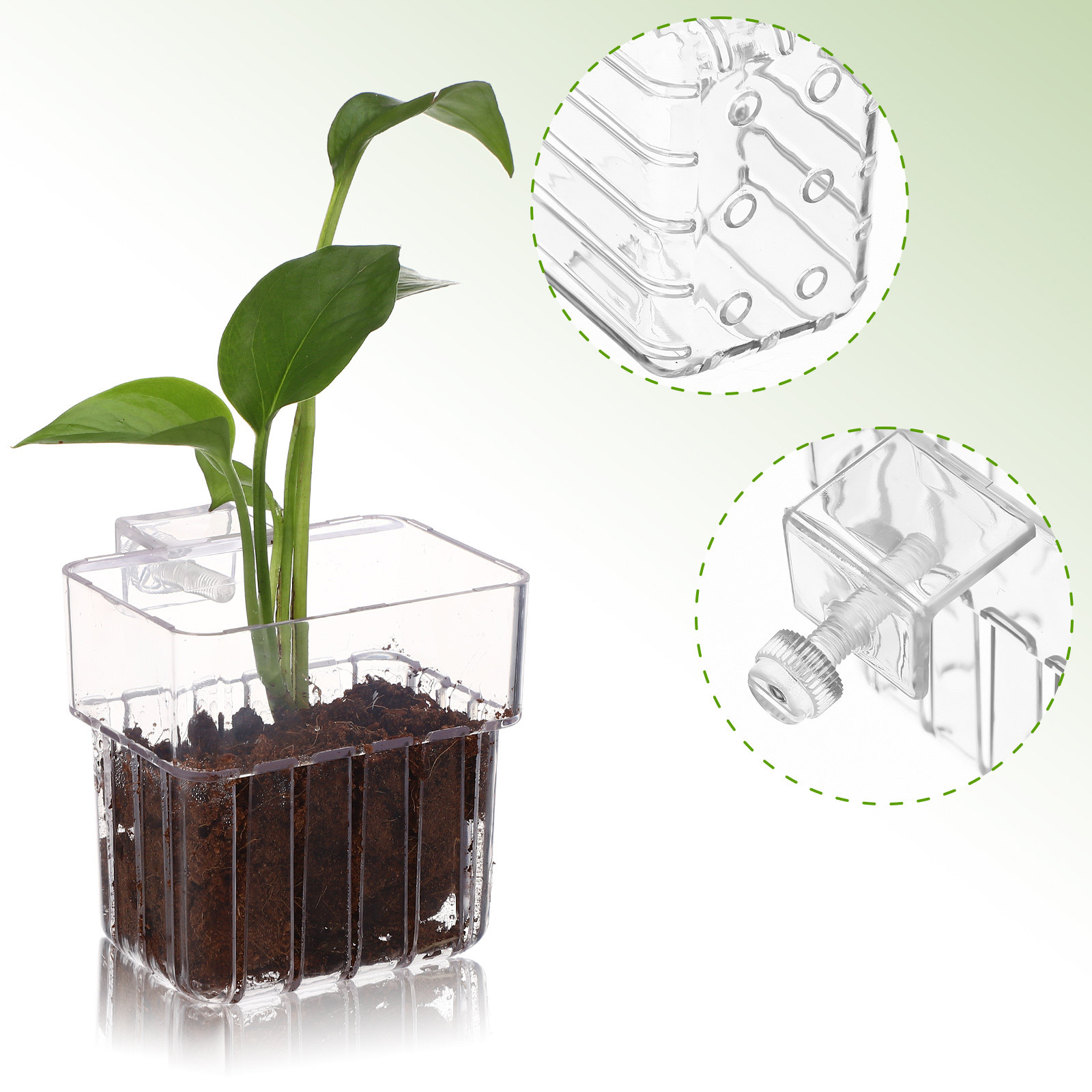 กระถางแขวนสำหรับตู้ปลา 4 ชิ้น  - Aquarium Plant Roots บทวิจารณ์และราคา